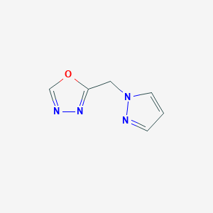 molecular formula C6H6N4O B2912377 2-[(1H-pyrazol-1-yl)methyl]-1,3,4-oxadiazole CAS No. 2309555-51-7