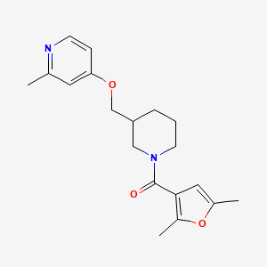 molecular formula C19H24N2O3 B2912381 (2,5-Dimethylfuran-3-yl)-[3-[(2-methylpyridin-4-yl)oxymethyl]piperidin-1-yl]methanone CAS No. 2379976-10-8