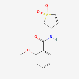 molecular formula C12H13NO4S B2912387 N-(1,1-dioxido-2,3-dihydrothiophen-3-yl)-2-methoxybenzamide CAS No. 1020971-83-8
