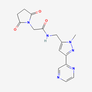 2-(2,5-dioxopyrrolidin-1-yl)-N-((1-methyl-3-(pyrazin-2-yl)-1H-pyrazol-5-yl)methyl)acetamide