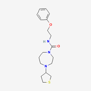 molecular formula C18H27N3O2S B2912397 N-(2-phenoxyethyl)-4-(tetrahydrothiophen-3-yl)-1,4-diazepane-1-carboxamide CAS No. 2310103-37-6