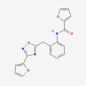 N-(2-((3-(furan-2-yl)-1,2,4-oxadiazol-5-yl)methyl)phenyl)furan-2-carboxamide