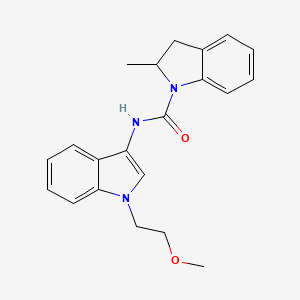 molecular formula C21H23N3O2 B2912408 N-(1-(2-methoxyethyl)-1H-indol-3-yl)-2-methylindoline-1-carboxamide CAS No. 941902-55-2