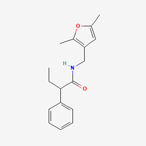 molecular formula C17H21NO2 B2912417 N-((2,5-dimethylfuran-3-yl)methyl)-2-phenylbutanamide CAS No. 1351642-71-1
