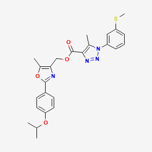 {5-methyl-2-[4-(propan-2-yloxy)phenyl]-1,3-oxazol-4-yl}methyl 5-methyl-1-[3-(methylsulfanyl)phenyl]-1H-1,2,3-triazole-4-carboxylate