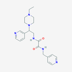 molecular formula C21H28N6O2 B2912426 N1-(2-(4-ethylpiperazin-1-yl)-2-(pyridin-3-yl)ethyl)-N2-(pyridin-4-ylmethyl)oxalamide CAS No. 863556-53-0