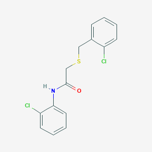 molecular formula C15H13Cl2NOS B2912427 2-[(2-chlorobenzyl)sulfanyl]-N-(2-chlorophenyl)acetamide CAS No. 339097-97-1