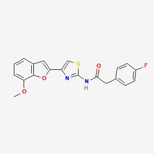 2-(4-fluorophenyl)-N-(4-(7-methoxybenzofuran-2-yl)thiazol-2-yl)acetamide