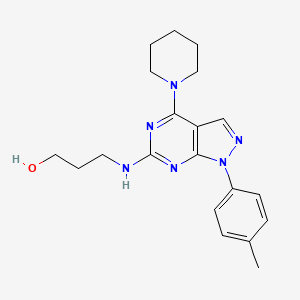 molecular formula C20H26N6O B2912434 3-((4-(piperidin-1-yl)-1-(p-tolyl)-1H-pyrazolo[3,4-d]pyrimidin-6-yl)amino)propan-1-ol CAS No. 1207045-14-4