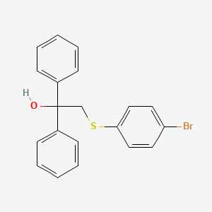 molecular formula C20H17BrOS B2912436 2-[(4-Bromophenyl)sulfanyl]-1,1-diphenyl-1-ethanol CAS No. 251307-37-6