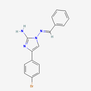 molecular formula C16H13BrN4 B2912438 (1E)-4-(4-bromophenyl)-N1-(phenylmethylidene)-1H-imidazole-1,2-diamine CAS No. 275358-95-7