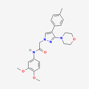 molecular formula C24H28N4O4 B2912444 N-(3,4-dimethoxyphenyl)-2-(3-morpholino-4-(p-tolyl)-1H-pyrazol-1-yl)acetamide CAS No. 1286706-60-2