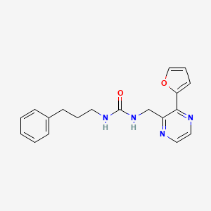 molecular formula C19H20N4O2 B2912447 1-((3-(Furan-2-yl)pyrazin-2-yl)methyl)-3-(3-phenylpropyl)urea CAS No. 2034464-92-9