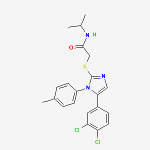molecular formula C21H21Cl2N3OS B2912449 2-((5-(3,4-dichlorophenyl)-1-(p-tolyl)-1H-imidazol-2-yl)thio)-N-isopropylacetamide CAS No. 1207042-85-0