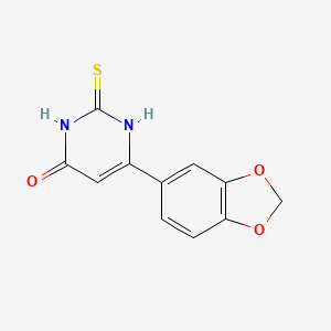molecular formula C11H8N2O3S B2912451 6-(1,3-benzodioxol-5-yl)-2-thioxo-2,3-dihydropyrimidin-4(1H)-one CAS No. 355430-66-9
