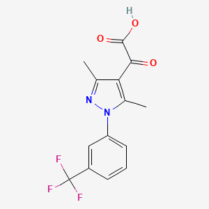 molecular formula C14H11F3N2O3 B2912452 {3,5-dimethyl-1-[3-(trifluoromethyl)phenyl]-1H-pyrazol-4-yl}(oxo)acetic acid CAS No. 875156-74-4