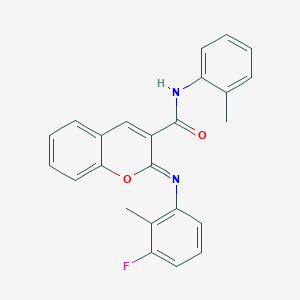 (2Z)-2-[(3-fluoro-2-methylphenyl)imino]-N-(2-methylphenyl)-2H-chromene-3-carboxamide