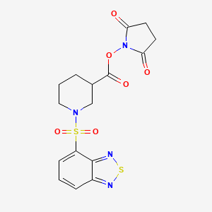 molecular formula C16H16N4O6S2 B2912464 2,5-Dioxo-1-pyrrolidinyl 1-(2,1,3-benzothiadiazol-4-ylsulfonyl)-3-piperidinecarboxylate CAS No. 1092332-05-2