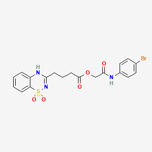 molecular formula C19H18BrN3O5S B2912466 2-((4-bromophenyl)amino)-2-oxoethyl 4-(1,1-dioxido-2H-benzo[e][1,2,4]thiadiazin-3-yl)butanoate CAS No. 942032-66-8