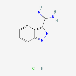 molecular formula C9H11ClN4 B2912469 2-methyl-2H-indazole-3-carboximidamide hydrochloride CAS No. 2137614-13-0