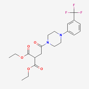 molecular formula C20H25F3N2O5 B2912471 Diethyl 2-(2-oxo-2-{4-[3-(trifluoromethyl)phenyl]piperazino}ethyl)malonate CAS No. 633318-79-3