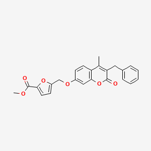 molecular formula C24H20O6 B2912475 Methyl 5-[(3-benzyl-4-methyl-2-oxochromen-7-yl)oxymethyl]furan-2-carboxylate CAS No. 376374-99-1