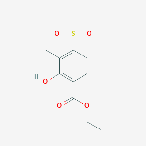 molecular formula C11H14O5S B2912481 Ethyl 2-hydroxy-3-methyl-4-(methylsulfonyl)benzoate CAS No. 329695-72-9
