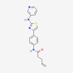 molecular formula C19H18N4OS B2912483 N-(4-(2-(pyridin-3-ylamino)thiazol-4-yl)phenyl)pent-4-enamide CAS No. 1797285-12-1