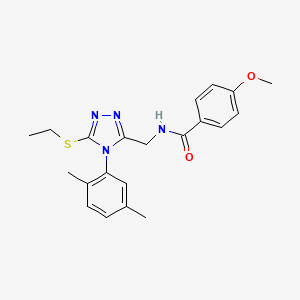 molecular formula C21H24N4O2S B2912484 N-((4-(2,5-dimethylphenyl)-5-(ethylthio)-4H-1,2,4-triazol-3-yl)methyl)-4-methoxybenzamide CAS No. 476432-90-3