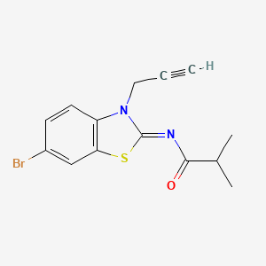 molecular formula C14H13BrN2OS B2912491 (Z)-N-(6-bromo-3-(prop-2-yn-1-yl)benzo[d]thiazol-2(3H)-ylidene)isobutyramide CAS No. 865181-40-4