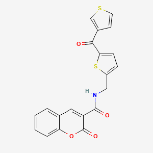 2-oxo-N-((5-(thiophene-3-carbonyl)thiophen-2-yl)methyl)-2H-chromene-3-carboxamide
