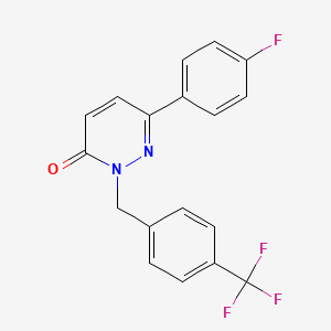 molecular formula C18H12F4N2O B2912502 6-(4-fluorophenyl)-2-(4-(trifluoromethyl)benzyl)pyridazin-3(2H)-one CAS No. 941883-26-7