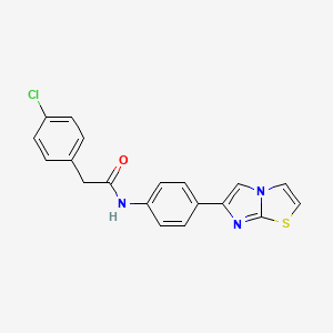 2-(4-chlorophenyl)-N-(4-(imidazo[2,1-b]thiazol-6-yl)phenyl)acetamide