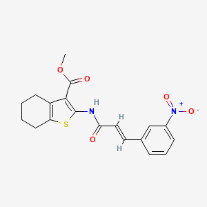 molecular formula C19H18N2O5S B2912519 (E)-methyl 2-(3-(3-nitrophenyl)acrylamido)-4,5,6,7-tetrahydrobenzo[b]thiophene-3-carboxylate CAS No. 314282-58-1