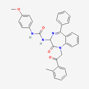 molecular formula C32H28N4O4 B2912523 1-(4-methoxyphenyl)-3-{1-[2-(2-methylphenyl)-2-oxoethyl]-2-oxo-5-phenyl-2,3-dihydro-1H-1,4-benzodiazepin-3-yl}urea CAS No. 1796913-73-9