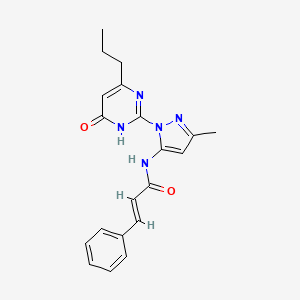 N-(3-methyl-1-(6-oxo-4-propyl-1,6-dihydropyrimidin-2-yl)-1H-pyrazol-5-yl)cinnamamide