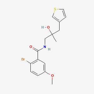 2-bromo-N-{2-hydroxy-2-[(thiophen-3-yl)methyl]propyl}-5-methoxybenzamide