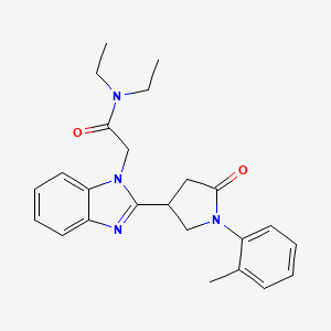 N,N-diethyl-2-{2-[1-(2-methylphenyl)-5-oxopyrrolidin-3-yl]-1H-benzimidazol-1-yl}acetamide
