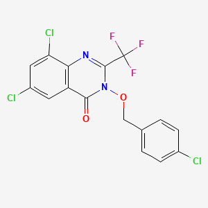 6,8-Dichloro-3-[(4-chlorophenyl)methoxy]-2-(trifluoromethyl)quinazolin-4-one