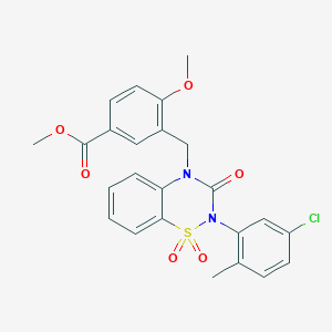 methyl 3-((2-(5-chloro-2-methylphenyl)-1,1-dioxido-3-oxo-2H-benzo[e][1,2,4]thiadiazin-4(3H)-yl)methyl)-4-methoxybenzoate