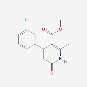 molecular formula C14H14ClNO3 B2912558 Methyl 4-(3-chlorophenyl)-2-methyl-6-oxo-1,4,5,6-tetrahydropyridine-3-carboxylate CAS No. 303140-75-2