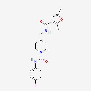 molecular formula C20H24FN3O3 B2912561 4-((2,5-dimethylfuran-3-carboxamido)methyl)-N-(4-fluorophenyl)piperidine-1-carboxamide CAS No. 1235344-22-5