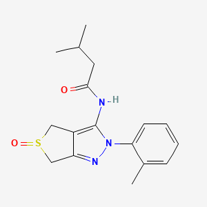 molecular formula C17H21N3O2S B2912573 3-methyl-N-(5-oxido-2-(o-tolyl)-4,6-dihydro-2H-thieno[3,4-c]pyrazol-3-yl)butanamide CAS No. 957298-71-4