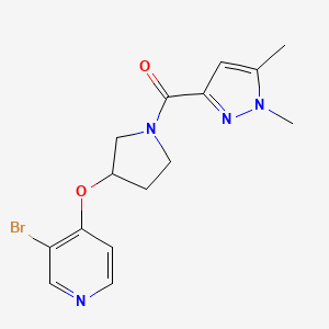 [3-(3-Bromopyridin-4-yl)oxypyrrolidin-1-yl]-(1,5-dimethylpyrazol-3-yl)methanone