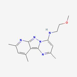 molecular formula C15H19N5O B2912579 N-(2-methoxyethyl)-2,8,10-trimethylpyrido[2',3':3,4]pyrazolo[1,5-a]pyrimidin-4-amine CAS No. 900280-71-9