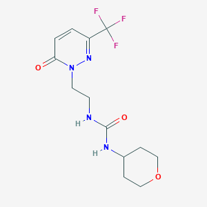 1-(Oxan-4-yl)-3-[2-[6-oxo-3-(trifluoromethyl)pyridazin-1-yl]ethyl]urea
