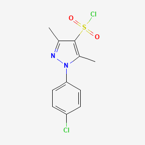 molecular formula C11H10Cl2N2O2S B2912584 1-(4-Chlorophenyl)-3,5-dimethylpyrazole-4-sulfonyl chloride CAS No. 1156603-59-6