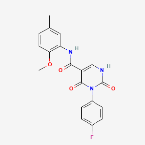molecular formula C19H16FN3O4 B2912591 3-(4-fluorophenyl)-N-(2-methoxy-5-methylphenyl)-2,4-dioxo-1H-pyrimidine-5-carboxamide CAS No. 887900-63-2