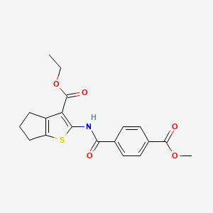 ethyl 2-(4-(methoxycarbonyl)benzamido)-5,6-dihydro-4H-cyclopenta[b]thiophene-3-carboxylate