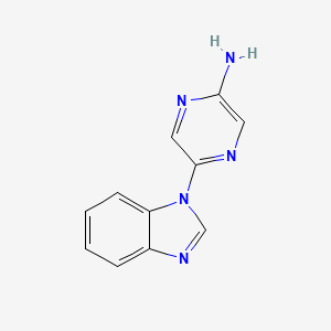 molecular formula C11H9N5 B2912615 5-(1H-benzimidazol-1-yl)pyrazin-2-amine CAS No. 1269162-08-4